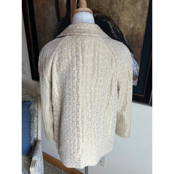 Women's St. John Collection Tan/Gold Jacket, Size 10, Beige - Picture 6 of 6